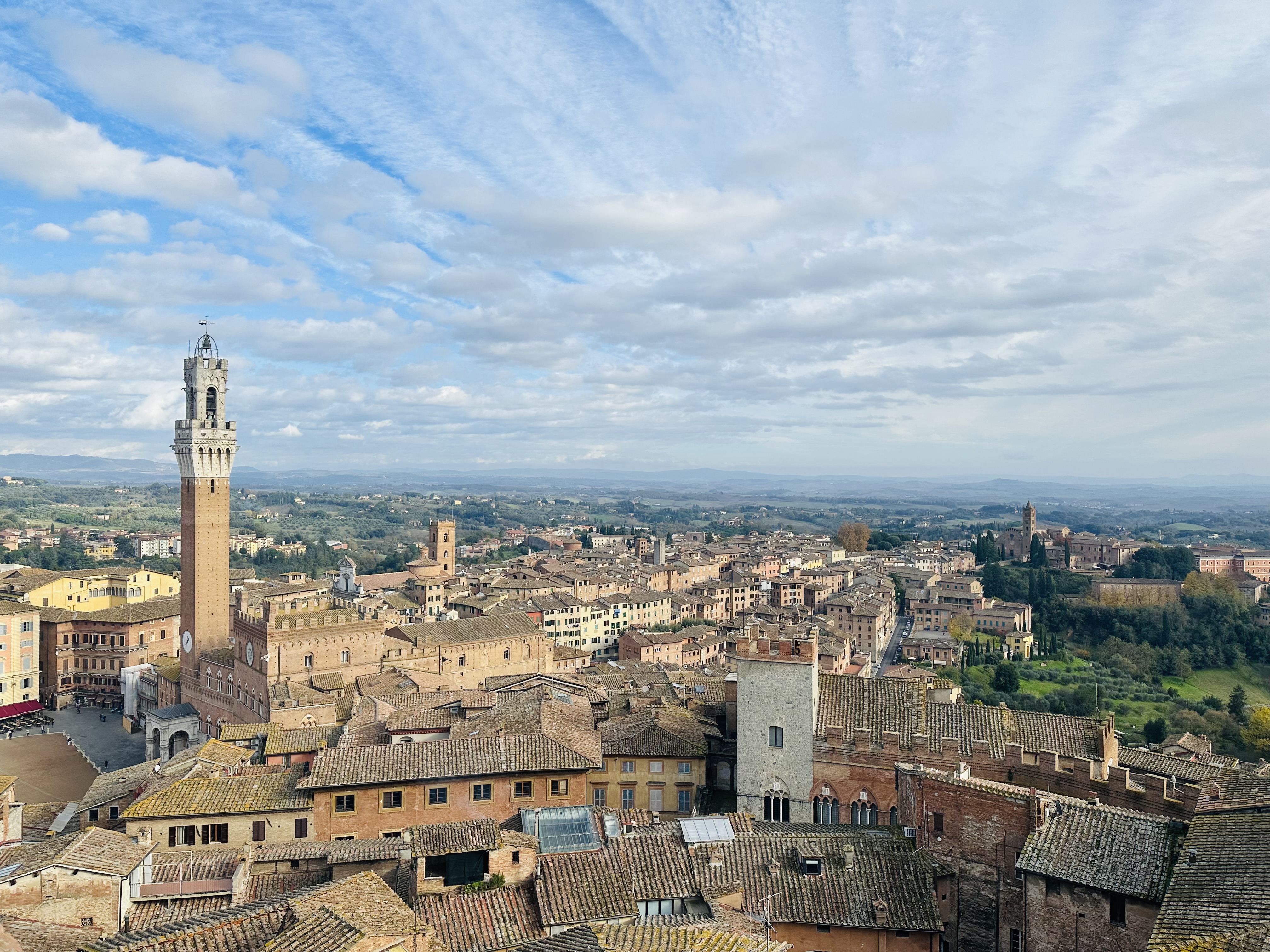 シエナの丘陵地と街並み